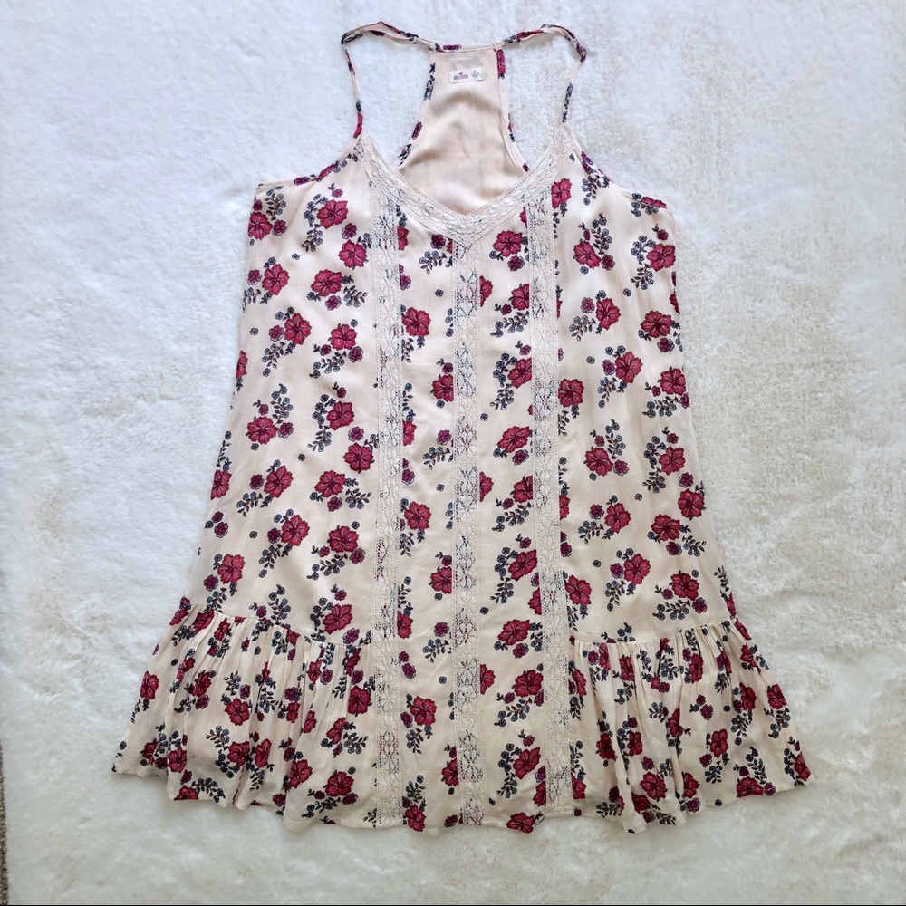 Hollister Nude/Pink Floral Sun Dress (X-Small)